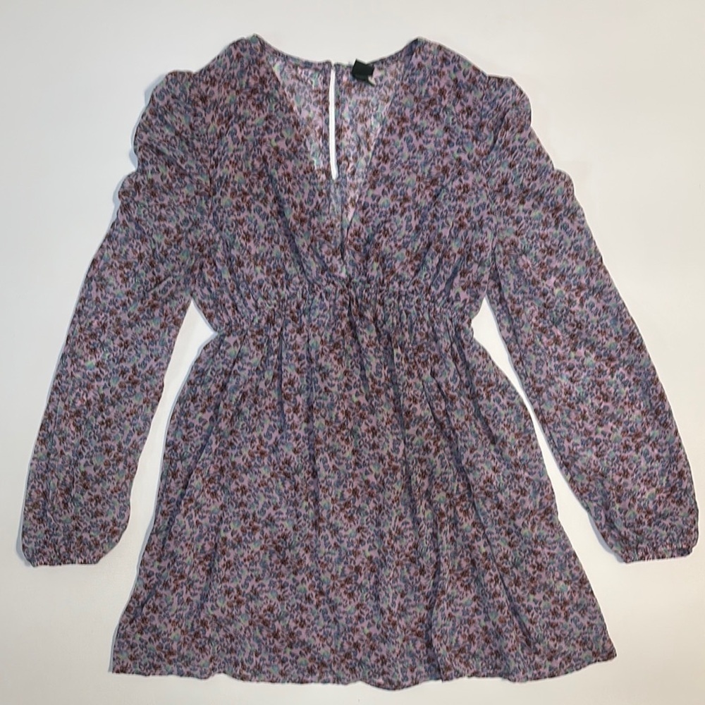 Wild Fable Floral Mini Sundress Sz Med V-Neck Empire Waist Cottagecore Romantic - Picture 2 of 11